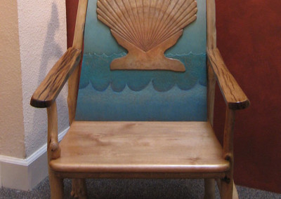 Carved shell back chair