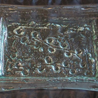 rectangular glass plate, floral